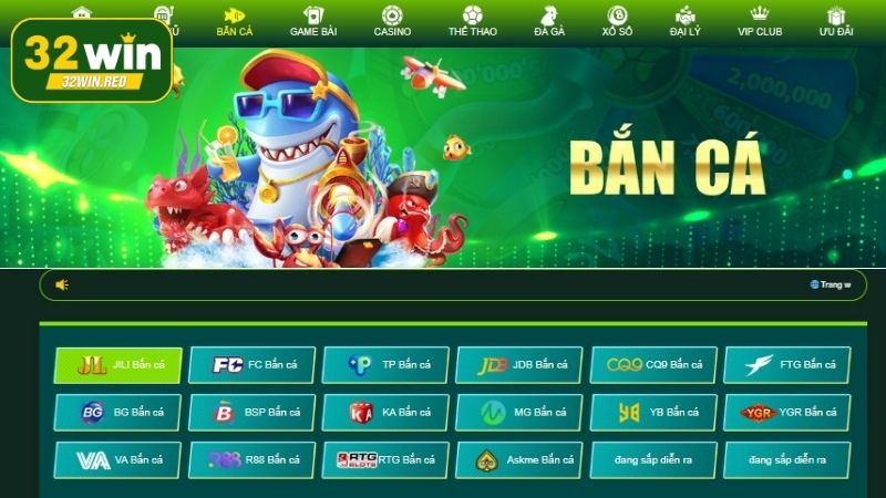 Các đơn vị cung cấp game bắn cá cho nhà cái 32Win