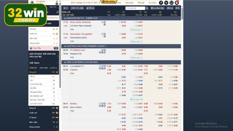 Kinh nghiệm cá cược thể thao 32Win thắng đậm từ cao thủ